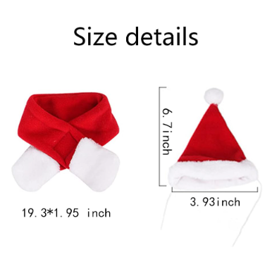 2-Piece Pet Santa Costume Set: Hat and Cape for Cats & Small Dogs