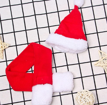 2-Piece Pet Santa Costume Set: Hat and Cape for Cats & Small Dogs