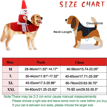 Adjustable & Comfortable Riding Santa Dog Costume (Red, Polyester Cotton)