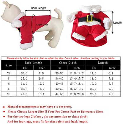 Santa Pet Christmas Costume for Dogs & Cats